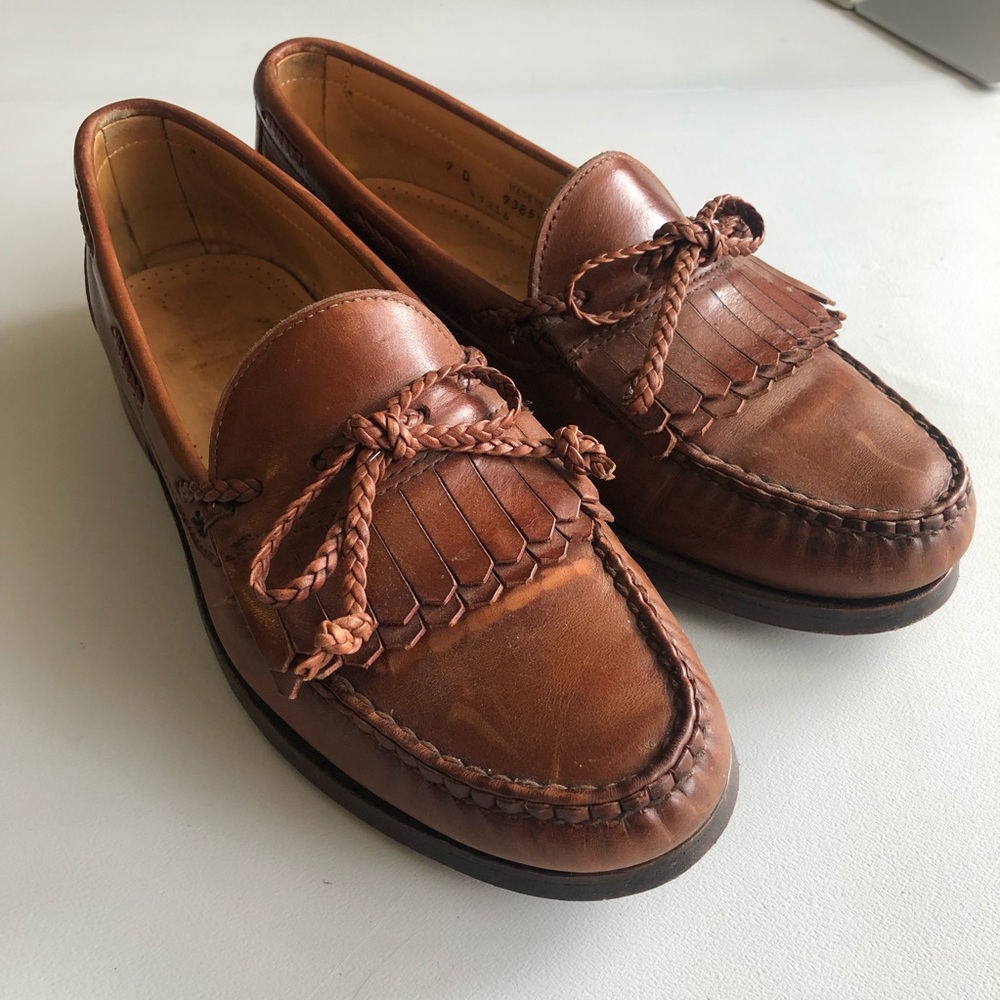 Allen Edmonds Woodstock Brown Cognac Penny Loafers - Picture 4 of 10